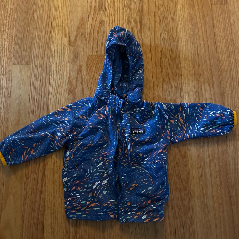 Patagonia Blue Patterned Hooded Jacket